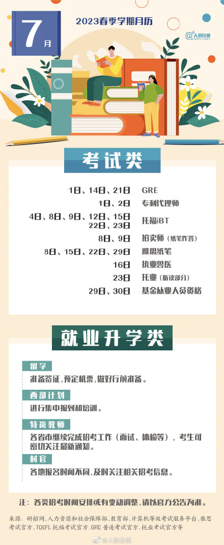 2023年春季學期具體月歷